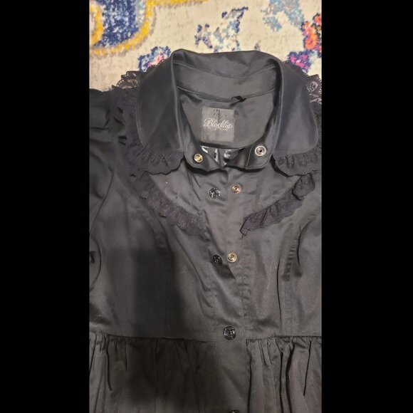 Fit & Flare coat gothic Y2k Lolita Lipservice Black Ruffle Original Cult - Picture 8 of 16